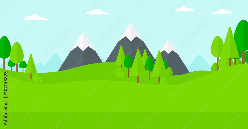 Background of green forest.