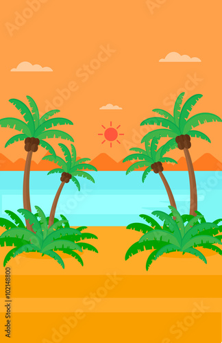 Background of tropical beach and sea. © Visual Generation