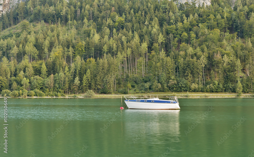 Alpine lake Mondsee sunset landscape, Austria Alpine lake Mondsee sunset landscape, Austria