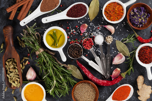 Fototapeta Naklejka Na Ścianę i Meble -  Herbs, condiments and spices