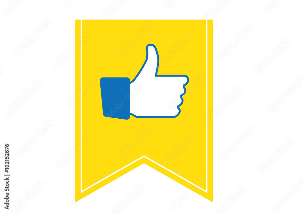 Obraz premium Like hand on banner