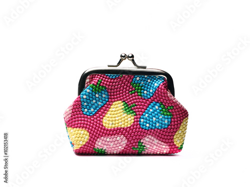 small colorful wallet on a white background