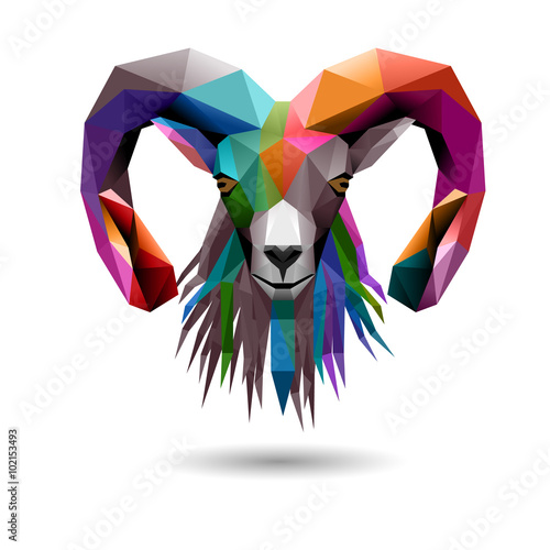 Goat's head, low poly, eps10 vector