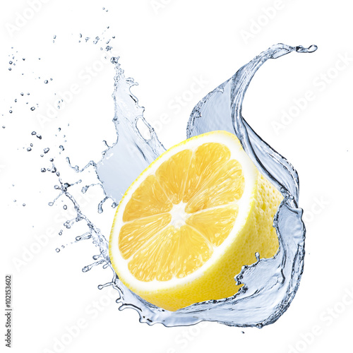 Fresh Lemon With Water Splash
