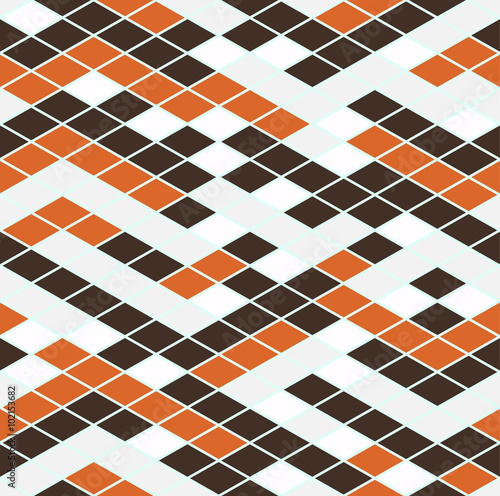 Vector seamless pattern. Geometric seamless pattern. Mosaic seamless pattern. The pattern elements are arranged on a green background.