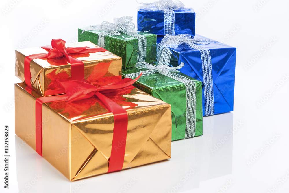 Fototapeta premium Presents and Celebration Concepts. Many Colorful Wrapped Up Gifts