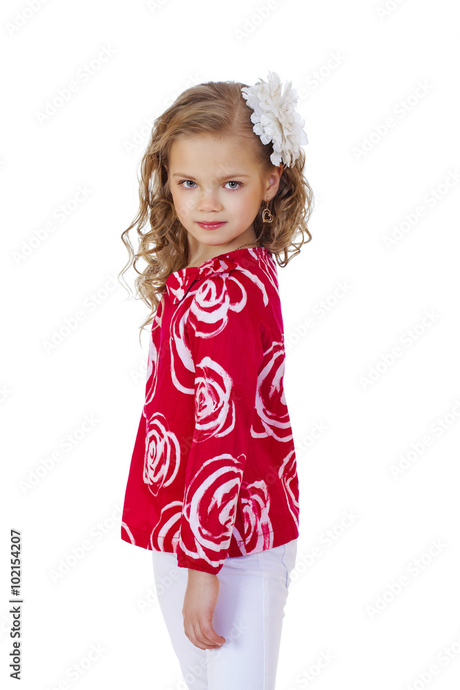 Portrait of a charming little girl looking at camera Portrait of a charming little girl looking at camera