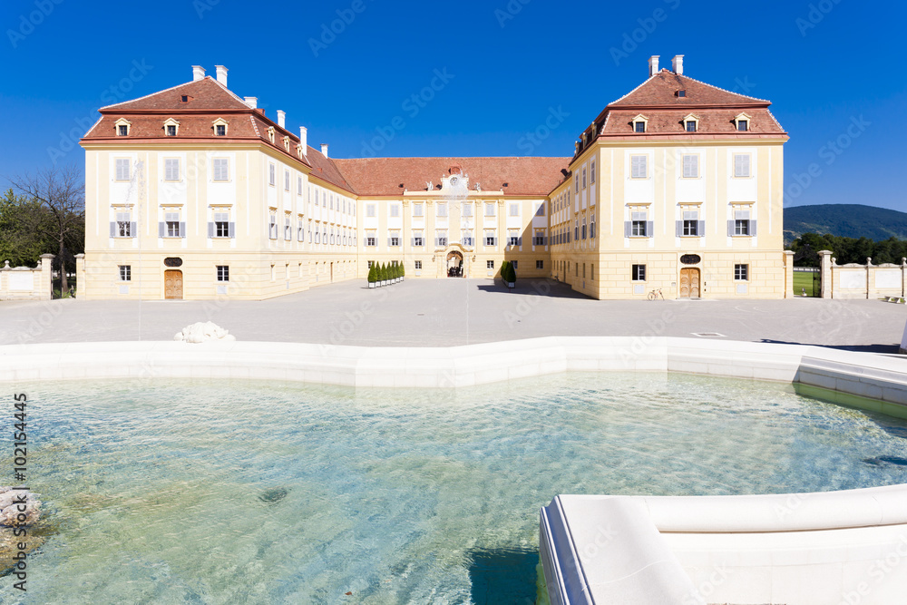 Palace Hof with a fountain, Lower Austria, Austria