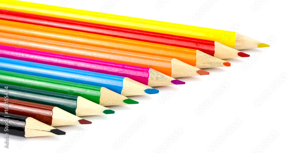 Fototapeta premium Colour pencils isolated on white background!!