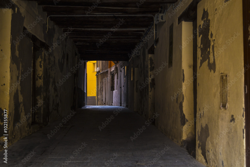 Dark pedestrian path tunnel Dark pedestrian path tunnel