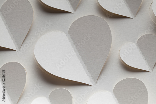 White hearts - Valentine's Day background