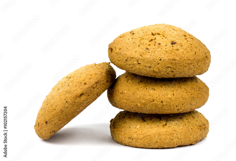 Obraz premium oatmeal cookies on a white background
