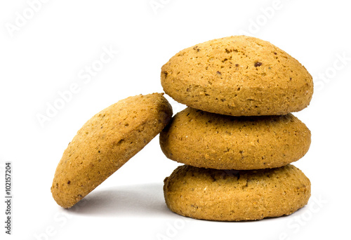 oatmeal cookies on a white background