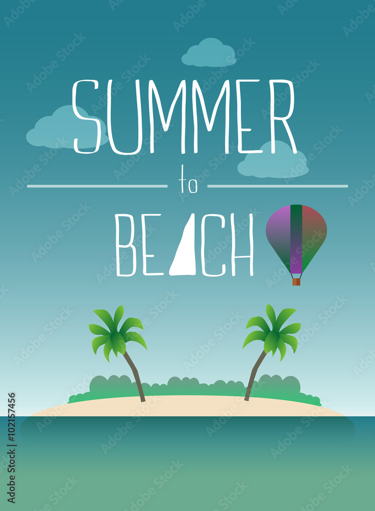Fototapeta premium Summer to beach colorful design. vector background