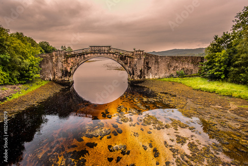 Disused bridge at the head of Loch Shira Loch Fyne
