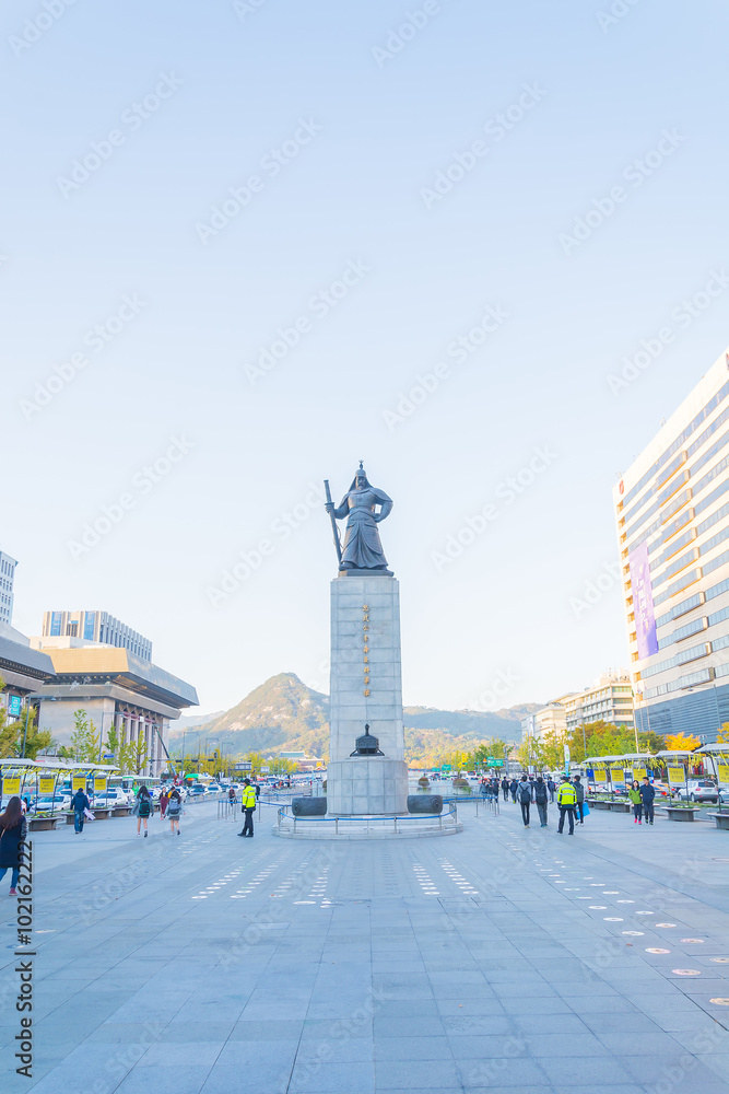 Soldier statue in seoul city Korea