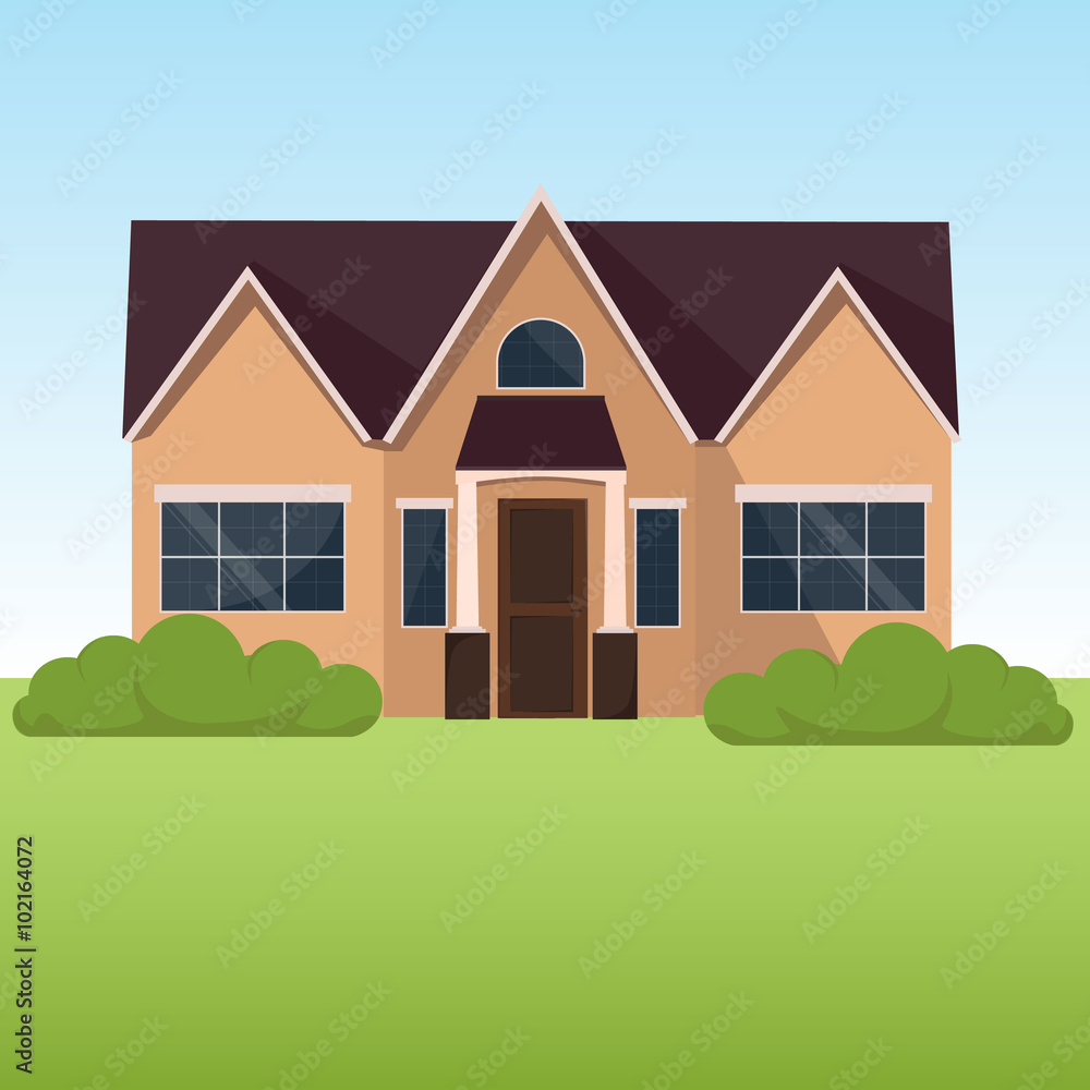 Modern home.Flat house.  building illustration. Vector