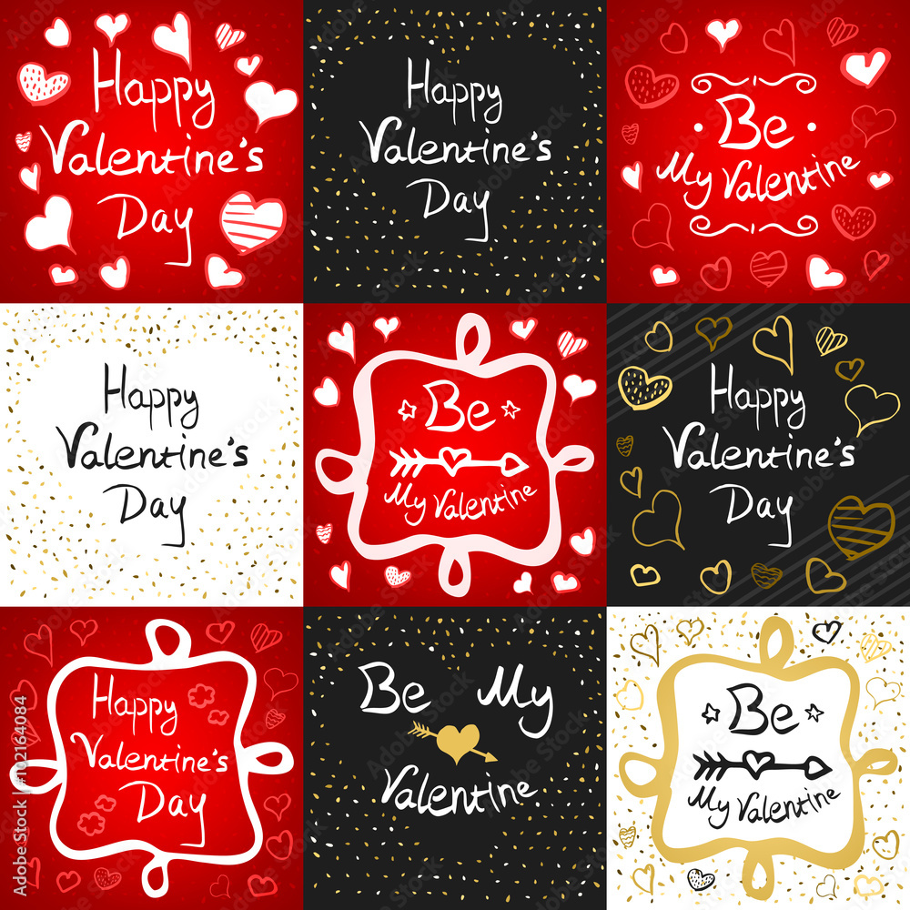 Happy Valentines Day Greeting Card Set Happy Valentines Day Greeting Card Set