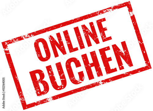 Online buchen Stempel rot grunge