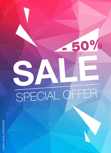 Super Sale Special Offer banner on blue and red background