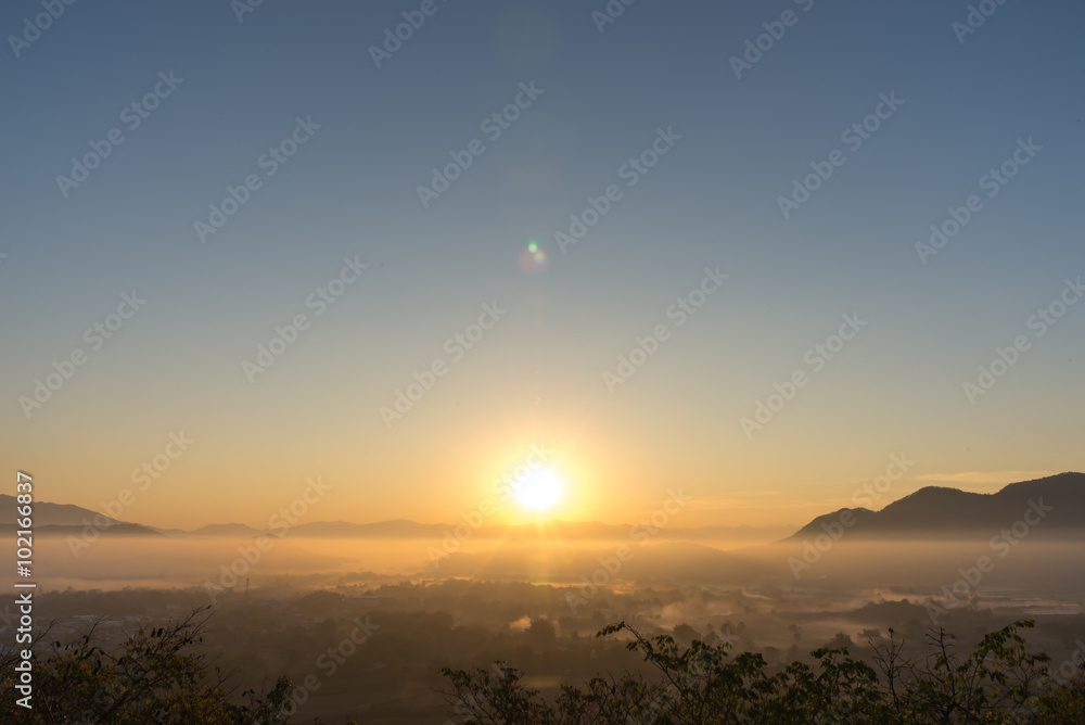  Of Sunrise And Mountain fog