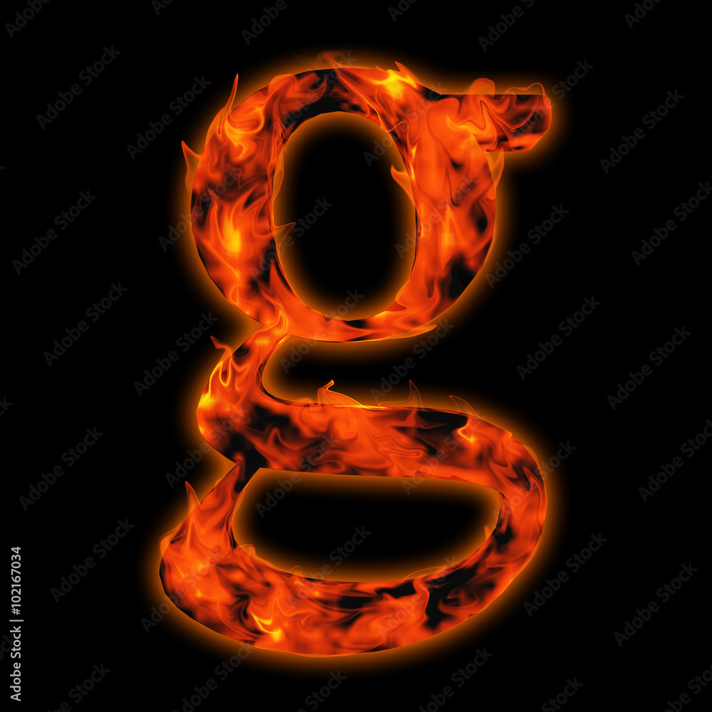 Fototapeta premium Conceptual red hot burning fire flames font isolated on black