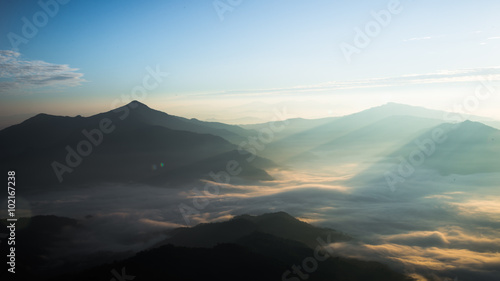 Mountain nature sunrise,