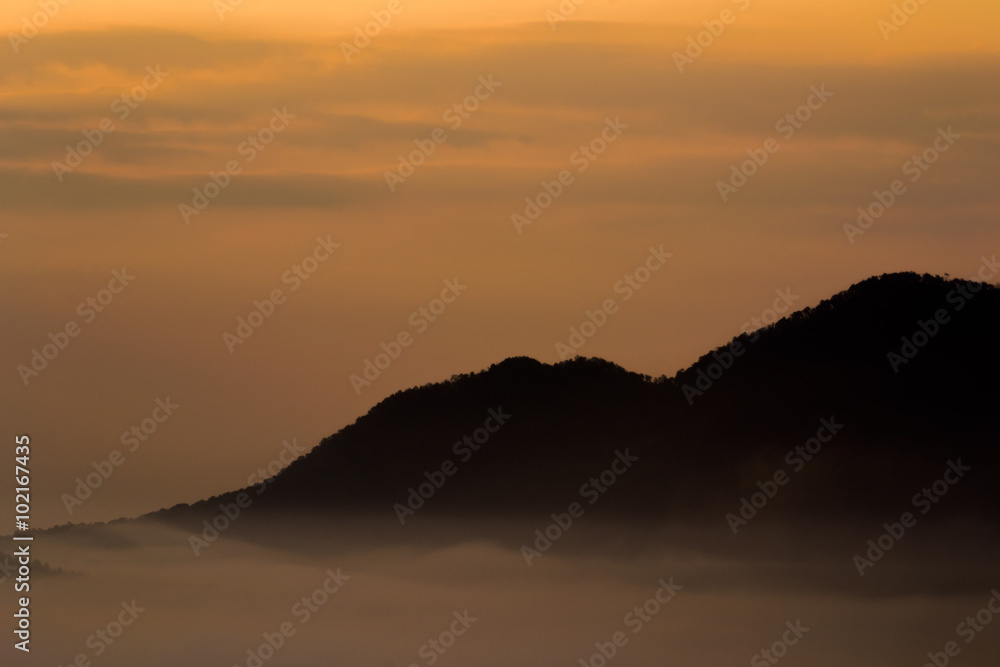 Of Sunrise And Mountain fog
