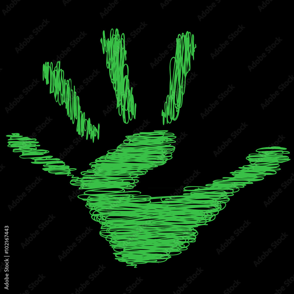 Conceptual sketch child hand print Conceptual sketch child hand print