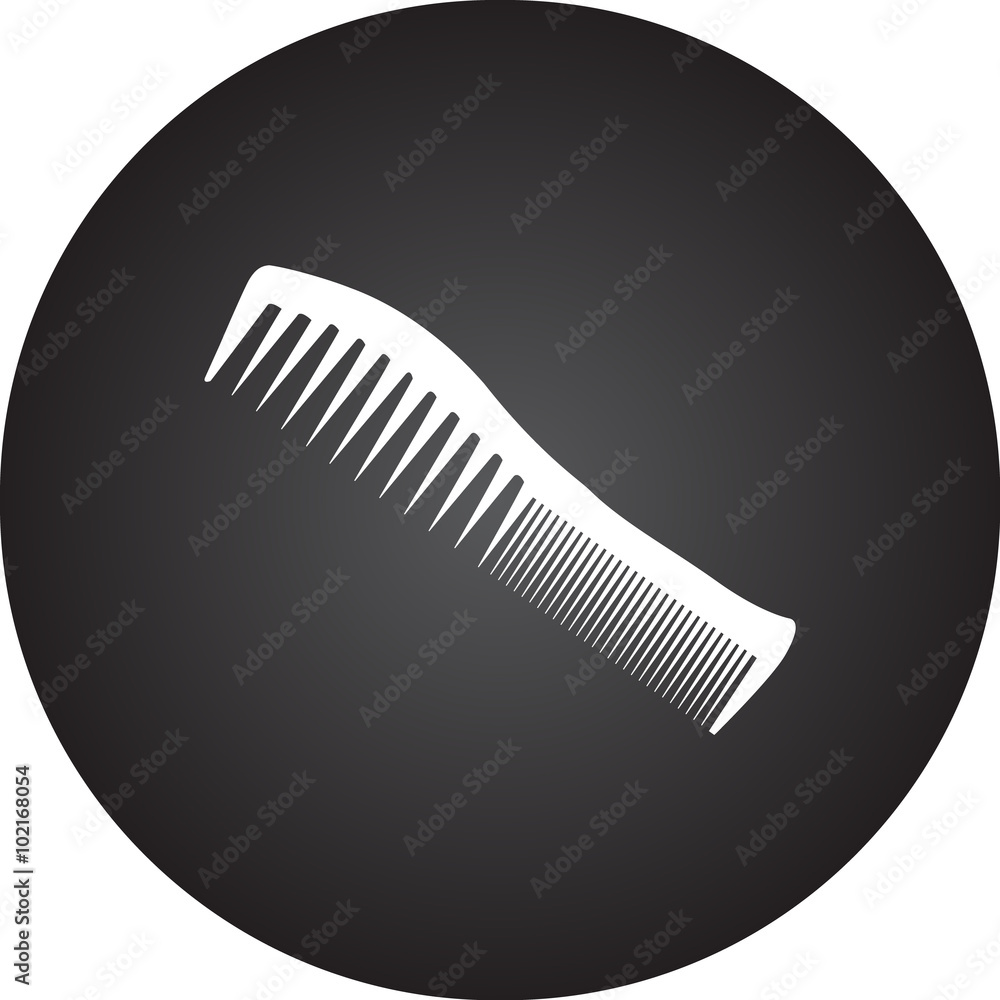 Barber comb simple icon on colorful round background Barber comb simple icon on colorful round background