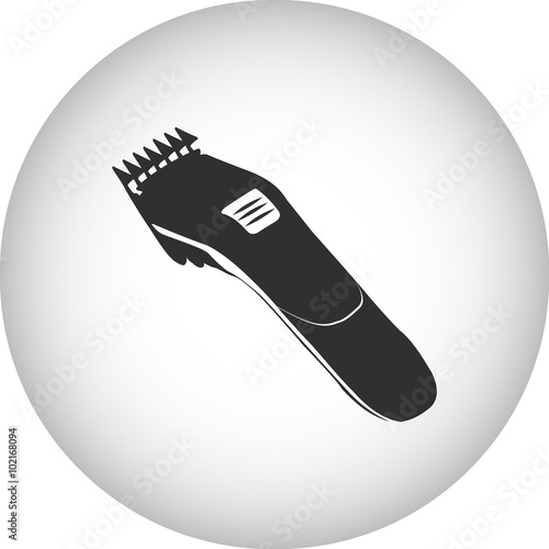 Hair clipper simple icon on colorful round background