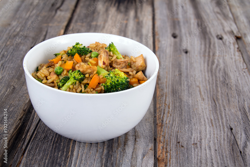 chicken and vegetable rice bowl chicken and vegetable rice bowl