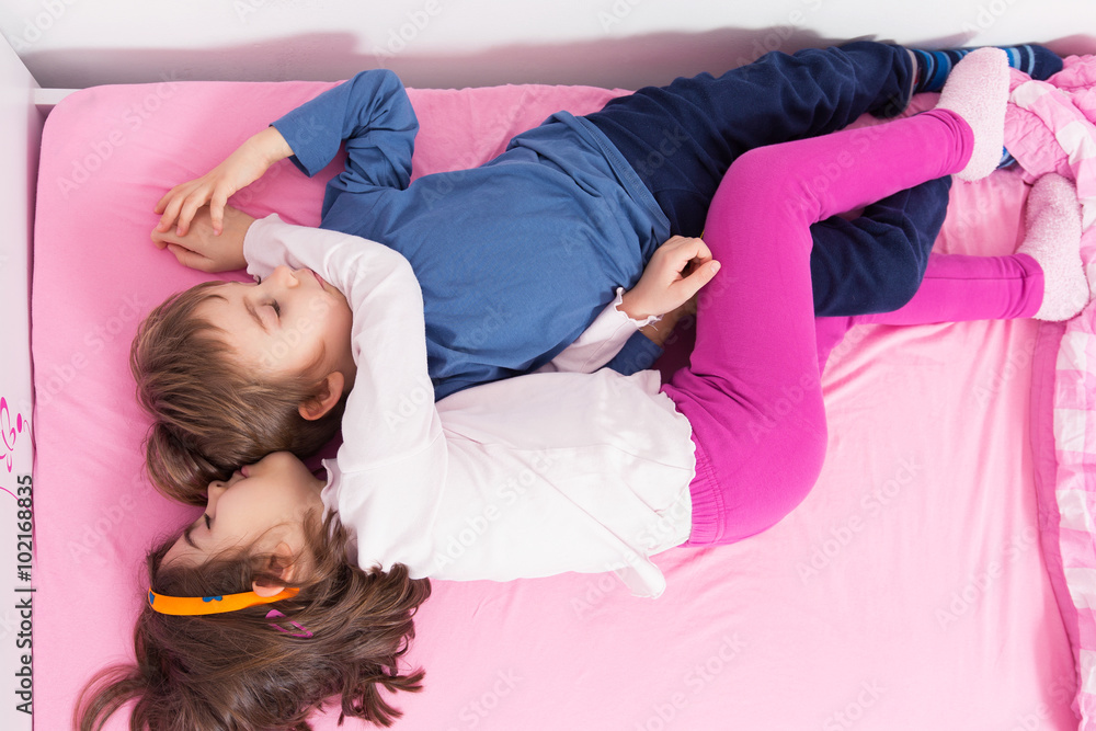 Sister Sex Sleeping Sex Xxx - Cute little brother and sister sleeping together Stock Photo | Adobe Stock