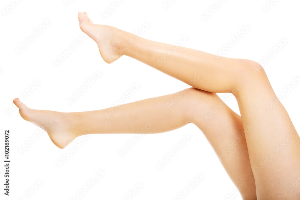 The legs of a young woman