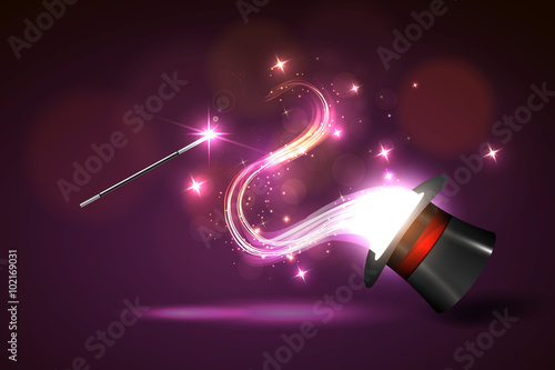 background wand and magical glow