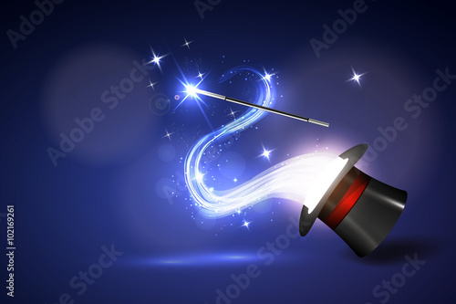 background wand and magical glow