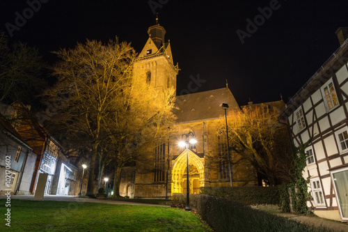 kilians church korbach germany at night photo