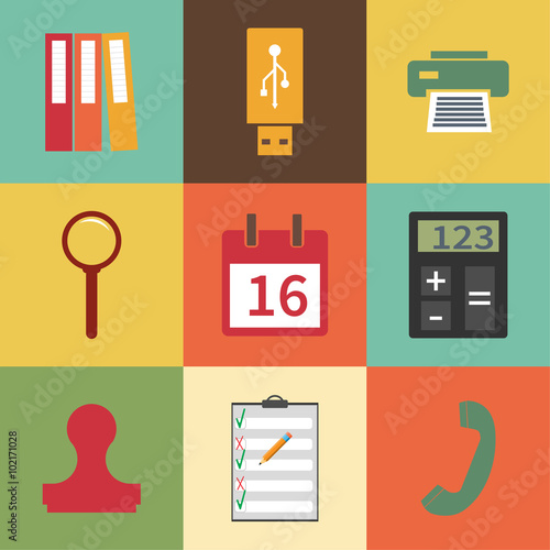flat icon supplies office