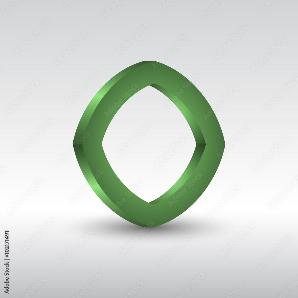 Abstract square 3d green logo, Vector illustration Abstract square 3d green logo, Vector illustration