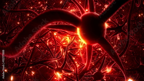Neurons, brainstorm, seamless loop, 4k - Ultra HD