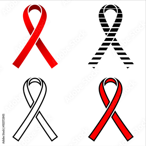Ribbon, AIDS ribbon, red ribbon, AIDS, aquired immune deficiency syndrom, ribbon design, ribbon concept, logo, HIV, ribbon set, 1 december