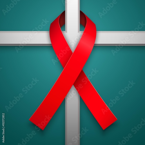 Ribbon, AIDS ribbon, red ribbon, AIDS, aquired immune deficiency syndrom, ribbon design, ribbon concept, logo, HIV, 1 december
