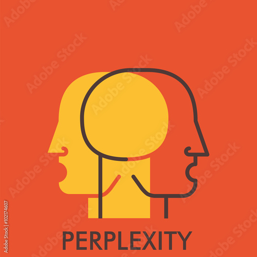 Perplexity. Line icon with flat design elements. Flat icon. Flat Design. Icon concept.