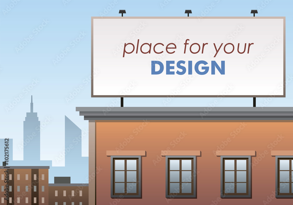 Obraz premium Billboard, place for advertising, billboard on the building, place for your design