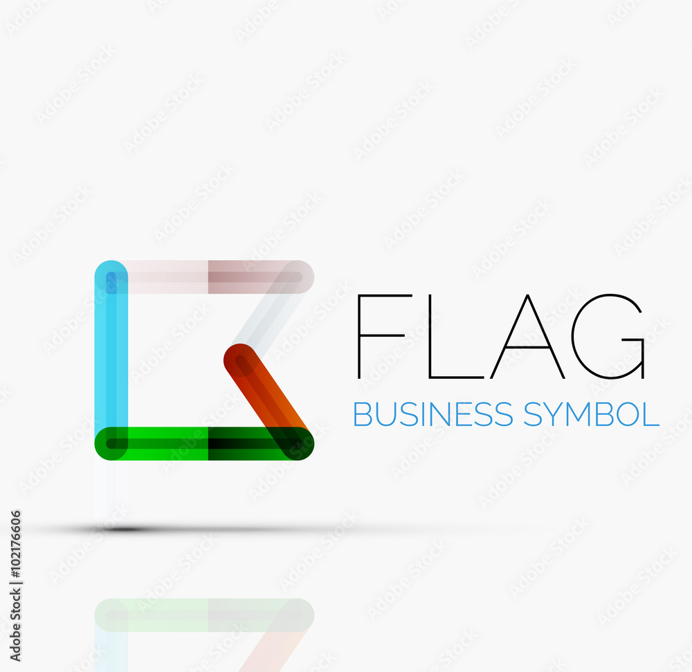 Logo flag, abstract linear geometric business icon Logo flag, abstract linear geometric business icon