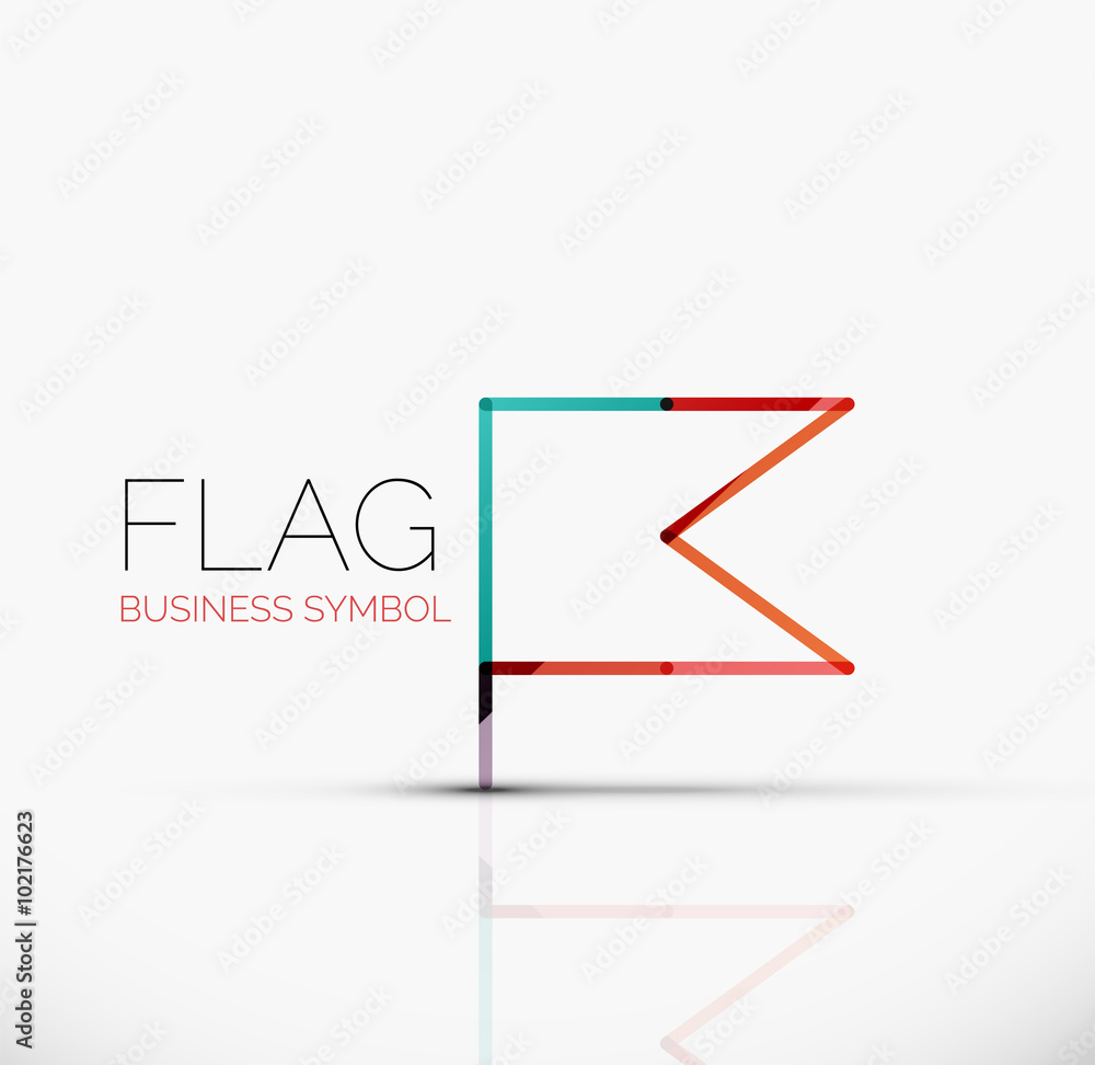Logo flag, abstract linear geometric business icon Logo flag, abstract linear geometric business icon