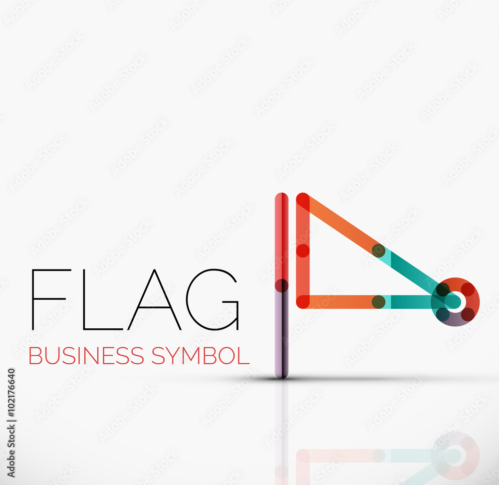 Logo flag, abstract linear geometric business icon Logo flag, abstract linear geometric business icon