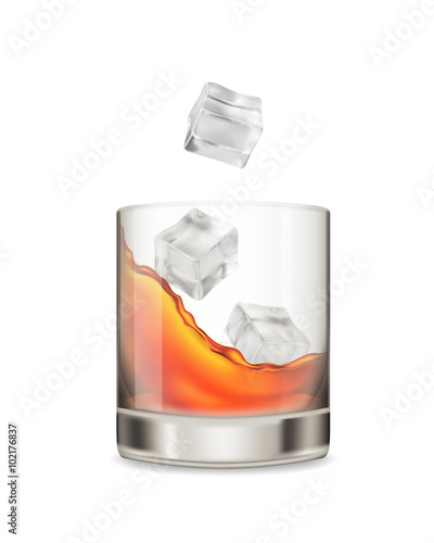 Glass with whiskey