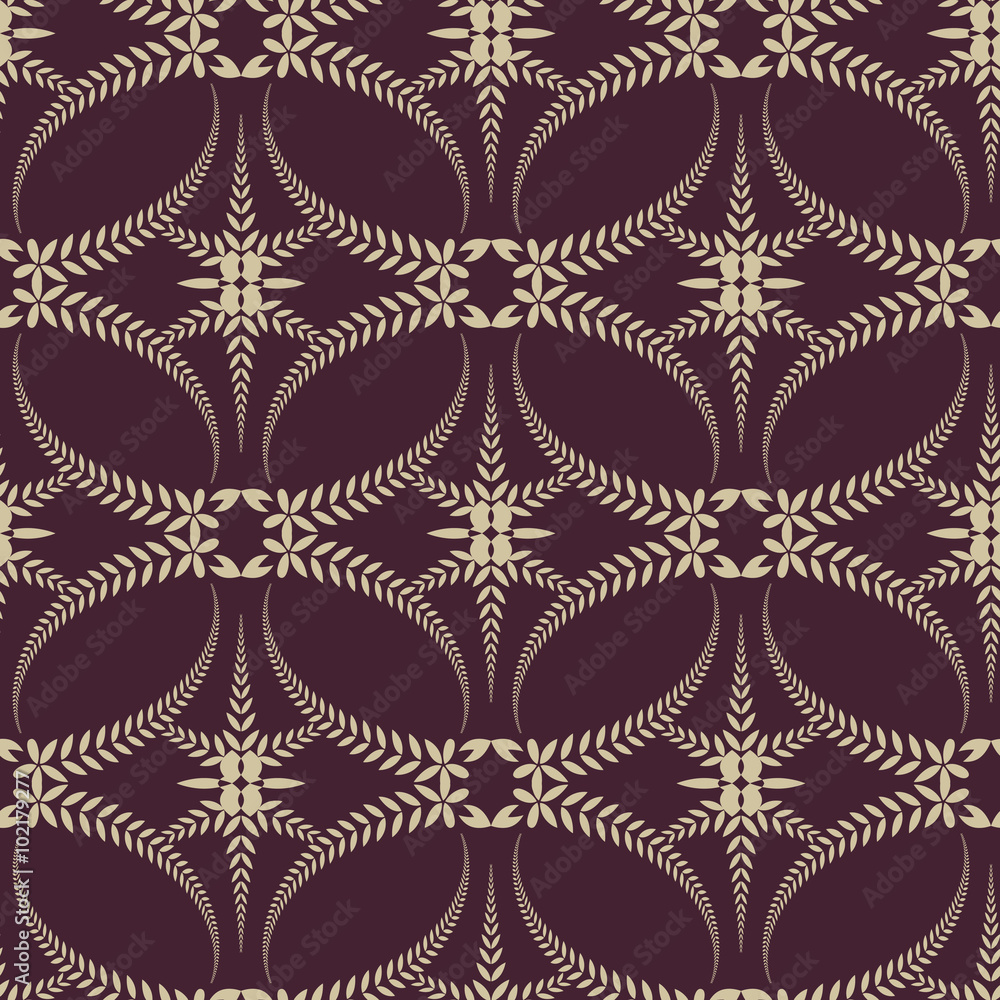 Religion seamless pattern. Laurel wreath, lace view texture with cross. Ceremonial background. Brown, beige colored. Vector Religion seamless pattern. Laurel wreath, lace view texture with cross. Ceremonial background. Brown, beige colored. Vector