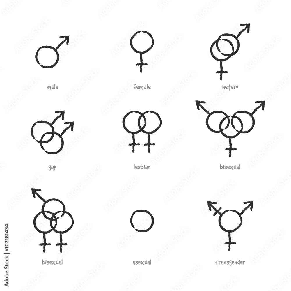 Icons gender black and white Icons gender black and white